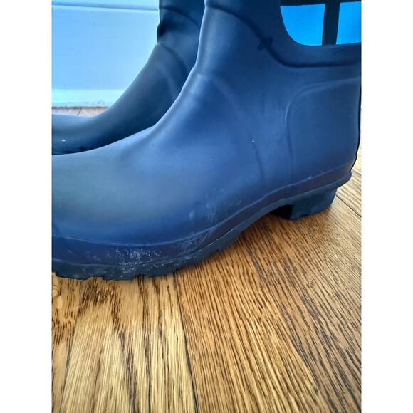 Hunter Women's Blue Plaid Rain Boots Size 8 - Picture 7 of 9